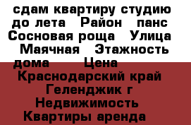 сдам квартиру-студию до лета › Район ­ панс. Сосновая роща › Улица ­ Маячная › Этажность дома ­ 2 › Цена ­ 12 000 - Краснодарский край, Геленджик г. Недвижимость » Квартиры аренда   